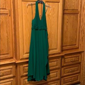 Green Chiffon Arden B. Halter Dress
